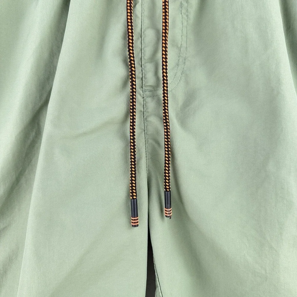 Tokyo Laundry‎ Swim Trunks Men’s Green Orange Lined Pockets Size Large 7” Inseam